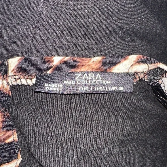ZARA Leopard Print Women's Zipper Detail Shirt - Picture 8 of 9